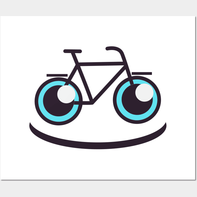 Bicycle Smile Funny Bike Cyclist Wall Art by Foxxy Merch